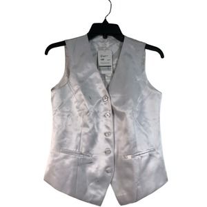 Ellie May Satin Suit Vest, Men's Size 33" Waist - White